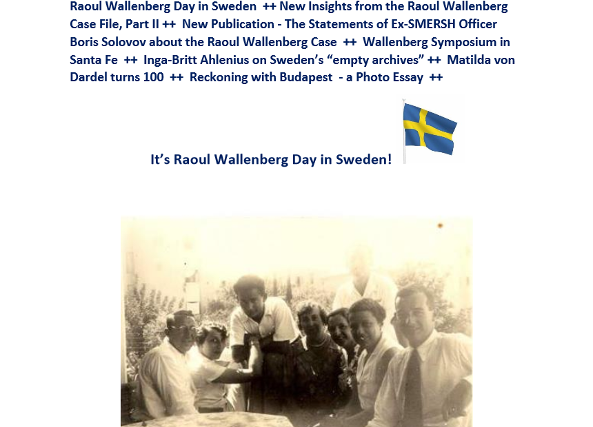August 27th is Raoul Wallenberg Day in Sweden